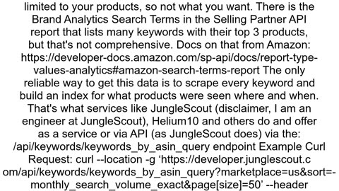 How to retrieve the keywords of ASIN from Amazon by code