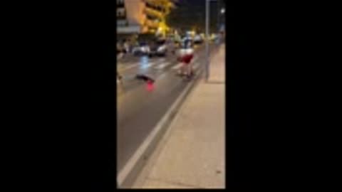 Dude on scooter tries to perform stunt, goes horribly wrong