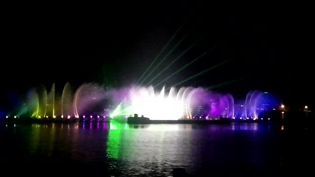 Mokpo night view fountain show in Jeollanam-do