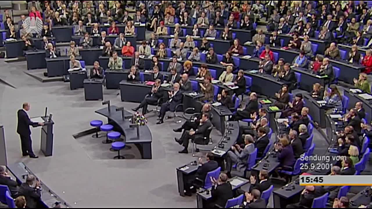 Die Rede von Präsident Wladimir Putin vom 25. September 2001 vor dem Deutschen Bundestag