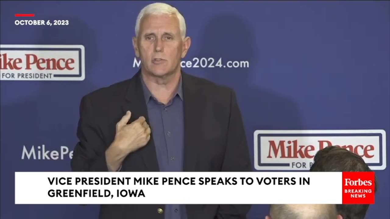 JUST IN- Mike Pence Campaigns For 2024 GOP Nomination In Greenfield, Iowa