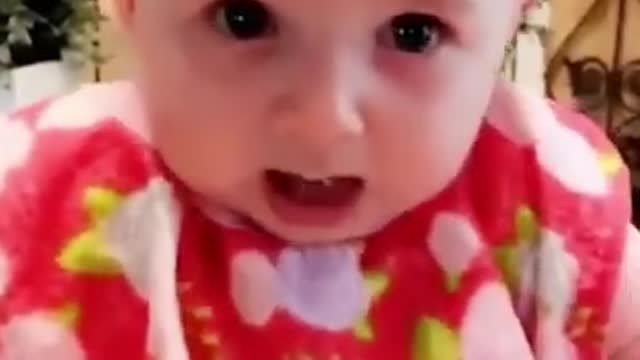 Funny babby video eating