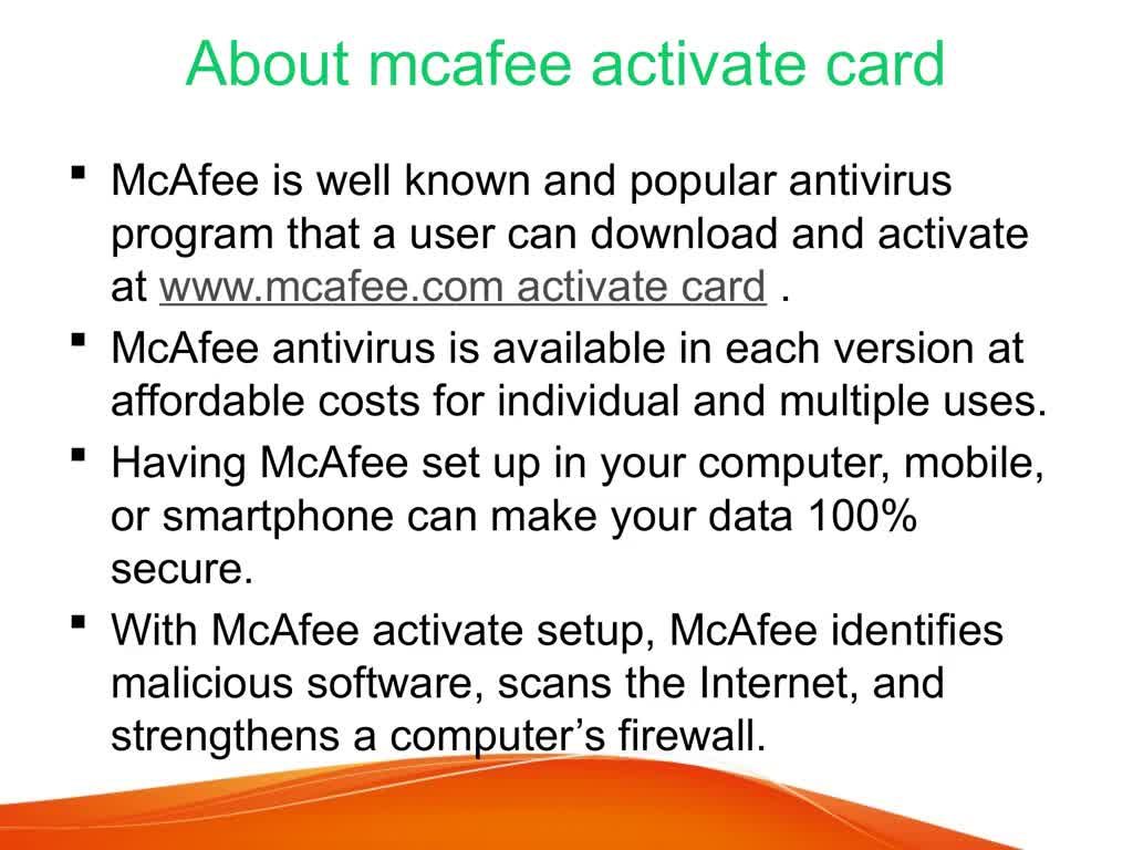 macfee activate card