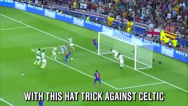 Leo Messi scores a hat trick in his first UCL game