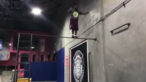 High bar flip slip crash