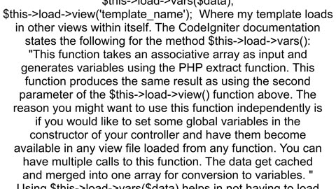 Codeigniter Views with Dynamic Parameters