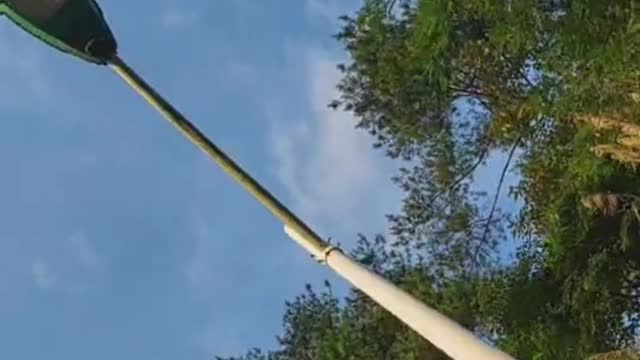 Rotate to enjoy the white cloud tree with street lights