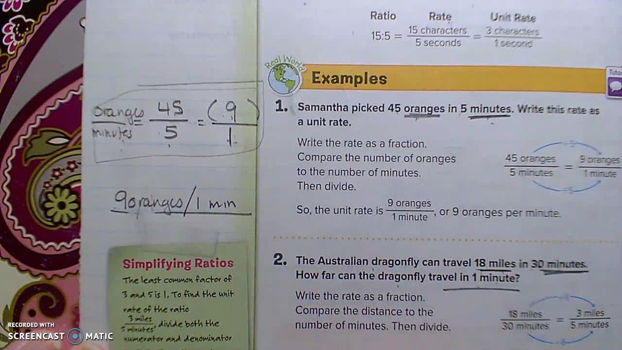 Gr 6 - Ch 1 - Lesson 3 - Rates