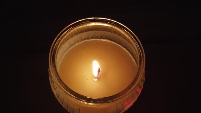 White Candle Slow Motion with Soothing Background Music