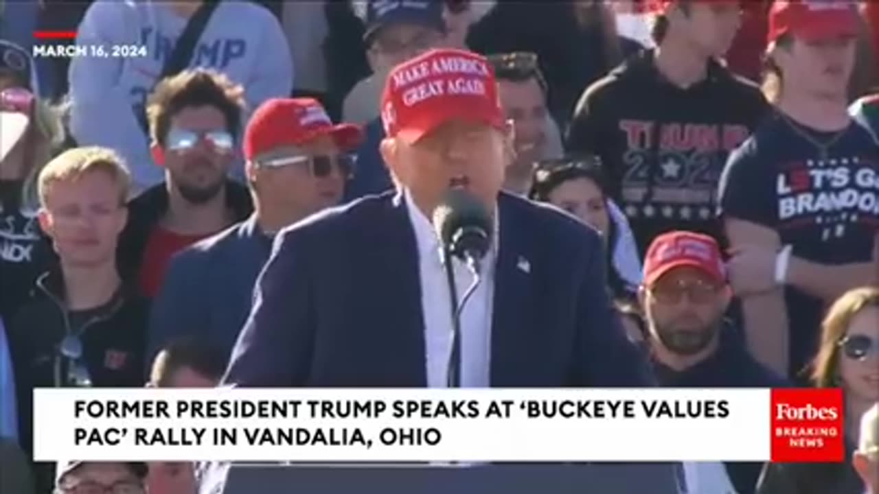 Kristi Noem Speaks At Ohio Trump Rally, Then Trump Says, 'You're Not Allowed To Say She's Beautiful'