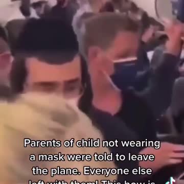 Parents of a child not wearing a mask were told to leave the plain. Everyone else left with them.