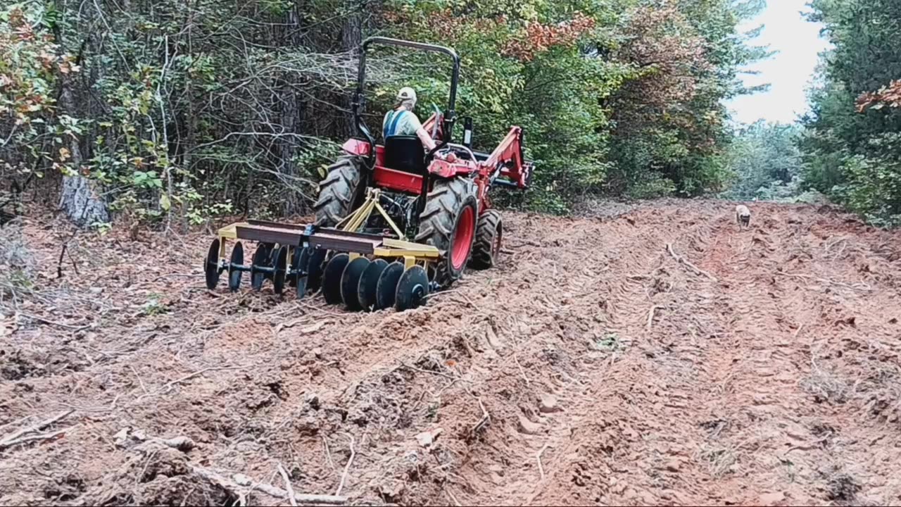 Plowing the rabbit/ deer plot!