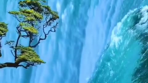 big waterfall is beautiful