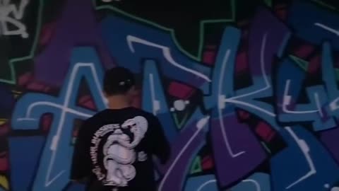 Graffiti on kiosk