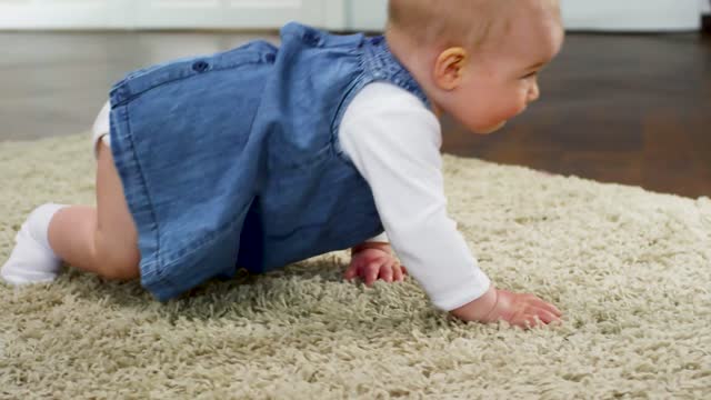 Cute little princess crawling