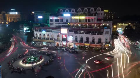 Night lights throughout Hanoi