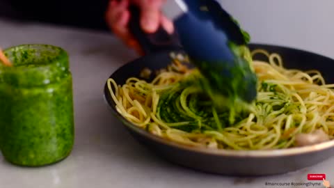 Pasta with Pesto Sauce and Chicken..