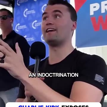 Charlie Kirk demonstrates college indoctrination to an unaware student.