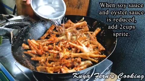 Stir-Fry The Chicken Feet And Add Water