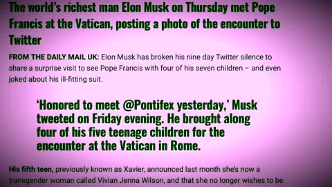 Shocking: Elon Musk & Pope Francis