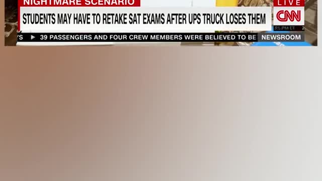 STUDENTS MAY HAVE TO RETAKE SAT EXAMS AFTER UPS TRUCK LOSES THEM