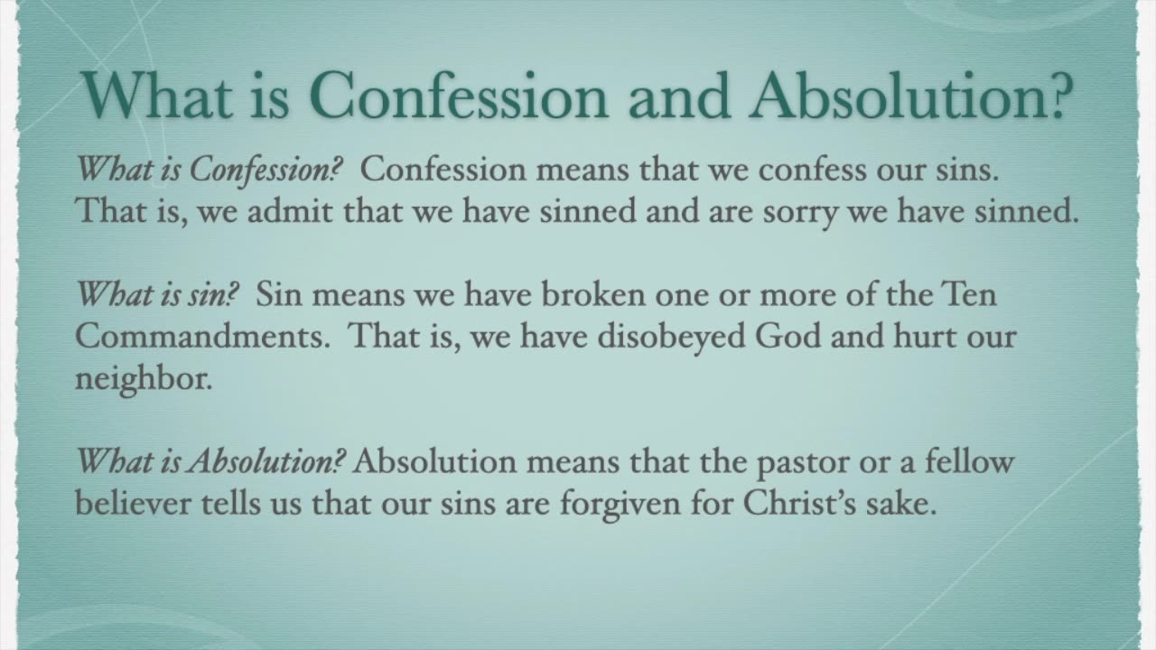 Confession and Absolution 6.0