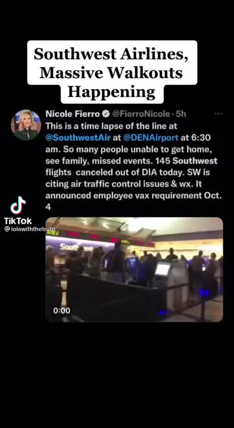 SW airline vax mandate strike