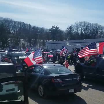 Commendable Turnout at the Rally Point in Auburn, MA, Awaiting the Maine Convoy to Join Them