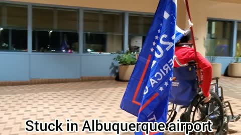 Trump wheelchair rally in the airport.