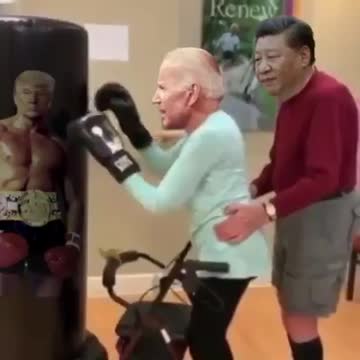 Joe Biden training for the election, with his boss...