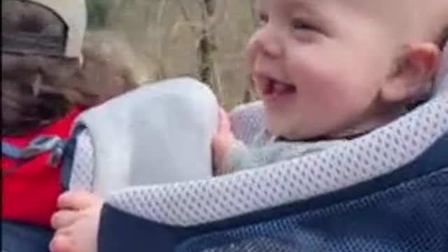 Happy baby totally enjoys his new perso
