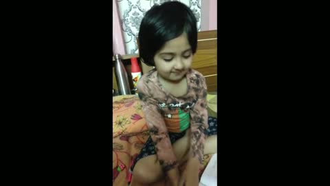 my cute amaira talking wih her mom