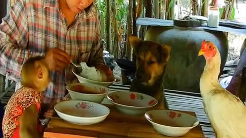 Sokyea,Schuten and Tony eating