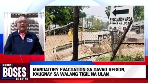 Mandatory evacuation sa bahagi ng Davao Region, kaugnay sa walang tigil na ulan