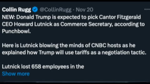 Howard Lutnick, Trump's Pick For Commerce Secretary Explains How TARIFFS WORK