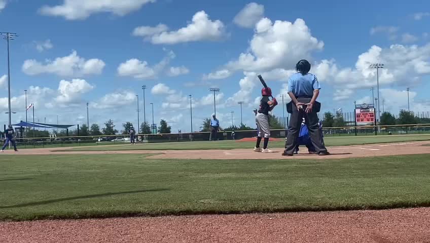 Drayden breaks his bat and lands a double