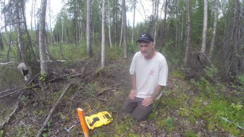 Laying out the septic || guy builds a homestead in Alaska by himself