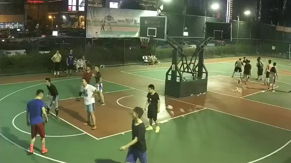 Street Basketball Big Man Post Up Pass to Basket Maker