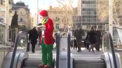 Prank at escalator