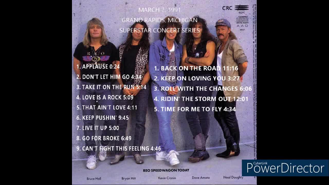 REO Speedwagon Live March 2, 1991 Grand Rapids, MI