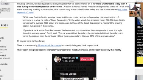 Are we in a silent depression with economic factors far worse than the Great