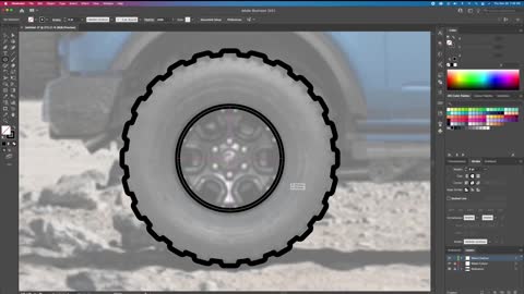 Illustrator drawing - teach you how to draw a blue off-road SUV 1