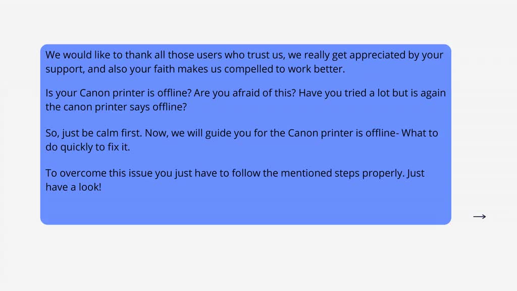 Solution To Fix Canon Printer Offline Error