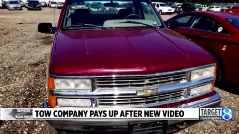 Tow company pays up after bodycam video shows missing wheels