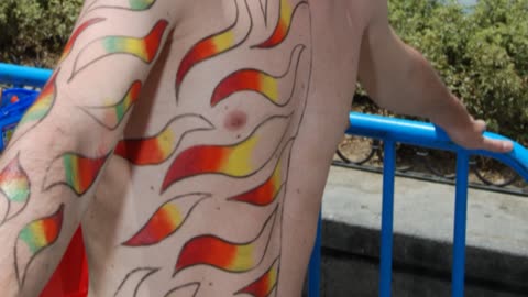 World Pride Madrid Spain 2017. Body painting.
