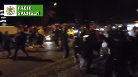 Protests against corona totalitarianism are taking place in hundreds of cities in Germany tonight.