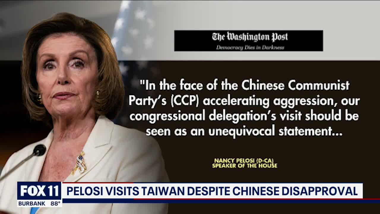 US Speaker Nancy Pelosi arrives in Taiwan despite Chinese disapproval