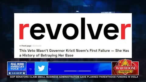 Revolver on Kristi Noem: 'A Real Leader Would Have Taken Up' NCAA Fight
