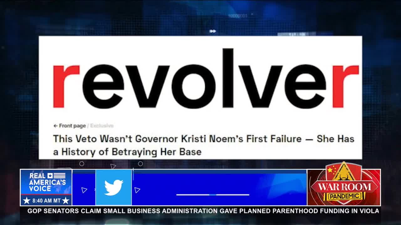 Revolver on Kristi Noem: 'A Real Leader Would Have Taken Up' NCAA Fight