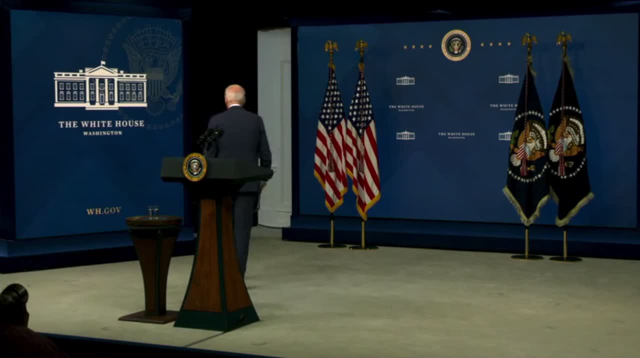 After talking about the Hurricane Ida response, Biden once again does not take questions.